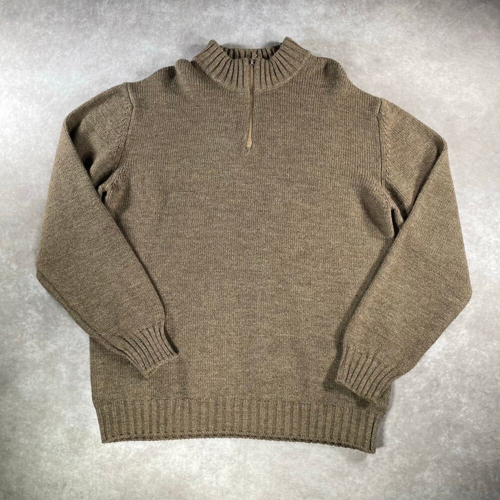 Vintage Uomo Italia Made In Italy Brown Cozy Quarter Zip Sweater